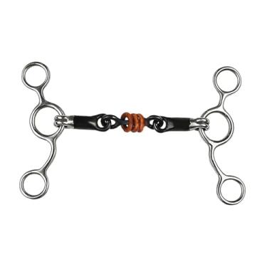 Imagem de Pegciuho Freio de Cavalo com Enrolamento de Broca Rígida, Fio de Cobre Enrolado, Boca de Rolo de Cobre Inoxidável para Arreios de Cavalo, Brocas de Cavalo, 145mm