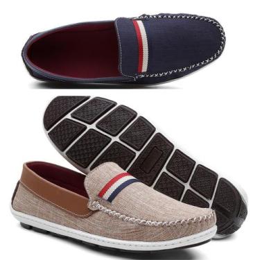 Imagem de Kit 2 Mocassim Masculino Oxford Bico Redondo Macio Conforto - Kreeper,