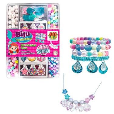 Imagem de Conjunto Miçanga Infantil Biju Collection Sereia Pocket Plus - Dm Toys