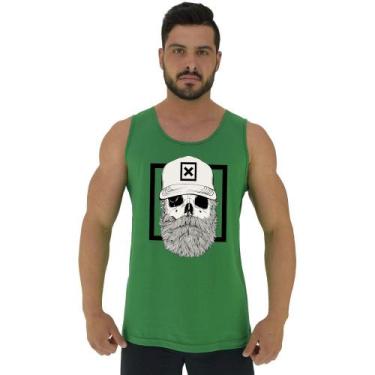 Imagem de Regata Clássica Masculina MXD Conceito Caveira Lenhador, Verde, G