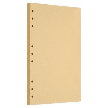 Imagem de PATIKIL Refil de papel, papel Kraft em branco sem forro, papel recarregável, enchimento de 9 furos, papel de folha solta para fichário de 9 anéis, 80 folhas/160 páginas, bege