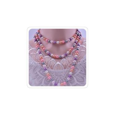 Imagem de Colares longos de pérolas para mulheres, colar de pérolas falsas, colar de pérolas grossas em camadas, colar de pérolas de casamento de 152 cm, bijuteria Gatsby dos anos 20, Pérola, Sem Pedra Preciosa