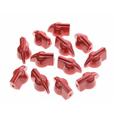 Imagem de Dopro Pacote com 12 botões de pressão vintage para guitarra AMP cabeça de frango/ponteiro de efeito vermelho
