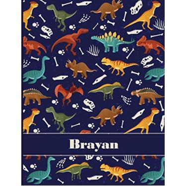 Imagem de Brayan: Personalized Composition Notebook For Boys, Dinosaur Journal Lined , Wide Ruled Comp Book Kids Grades K-2,Preschool, Kindergarten (8.5'' x 11'') 110 Pages