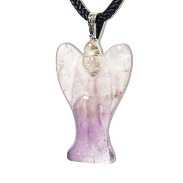 Imagem de Colar de Anjo Pedra Ametista Lilás Montagem em Prateado