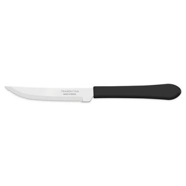 Imagem de Kit 10PC Faca Aço Inox de Serra Para Churrasco 4 Tramontina Leme 20cm 