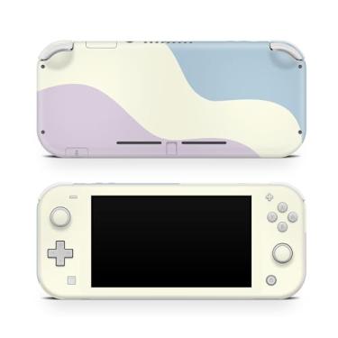 Imagem de Tacky Design Colorwave Skin compatível com Nintendo Switch Lite Skin Wrap, película minimalista com bloqueio de cor para Nintendo Switch Lite, decalque de vinil premium 3M (azul pastel e lavanda)