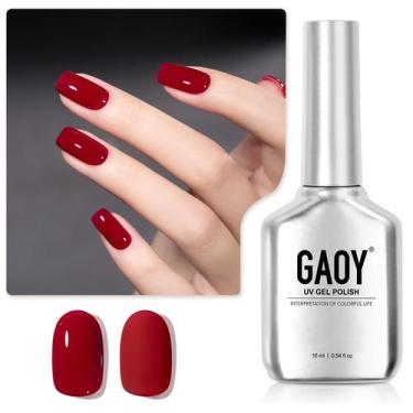 Imagem de Esmalte em Gel GAOY Red 16ml - Cor 1201 Carmine - Secagem UV/LED