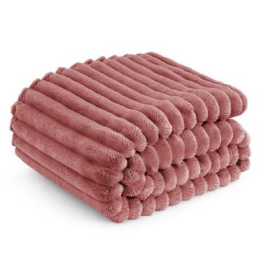 Imagem de Cobertor de Fleece Bedsure Brick Dust para Sofá - 130x150cm