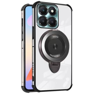 Imagem de MRRSIWEI Capa transparente para Motorola Moto G75, capa fina de proteção de nível militar à prova de choque flexível TPU transparente antiarranhões para Motorola Moto G75. Amortecedor preto