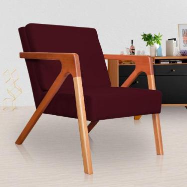 Imagem de Poltrona  Decorativa monalisa belo tok - Suede Bordo