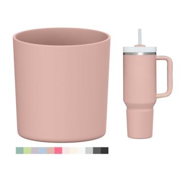 Imagem de WUQID Bota de silicone superior compatível com Stanley Quencher H2.0 1,134 g 850 g 590 ml e IceFlow Flip 850 g 590 ml, serve para o mesmo diâmetro 590 g - 1,134 g, tampa de manga inferior de garrafa