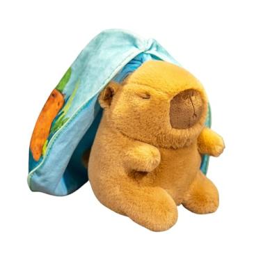 Imagem de Animal de pelúcia Capybara, brinquedo Capybara,Transforme em de Capybara Plush Toy - Almofada de sofá macio, 18 cm/7,09 polegadas Creative Animal Collectible Figura para decoração de exibição em casa