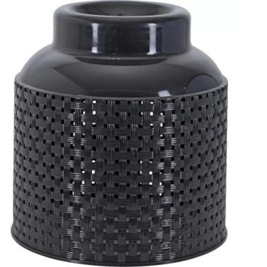 Imagem de Capa De Plástico Para Botijão De Gás 13kg Rattan Preto Premium Niquela