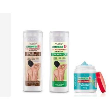 Imagem de Kit Gel Massageador Bom Doutor 7 Ervas + Sebo De Carneiro + Arnica Bom