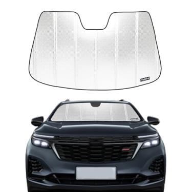 Imagem de Protetor solar de para-brisa B Pigenius para Chevrolet Equinox 2018-2024. Película de alumínio refletiva de atualização de 2024 para proteção interna máxima