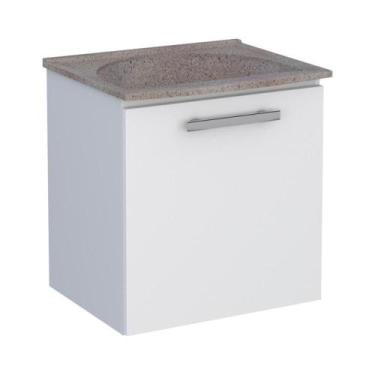 Imagem de Balcão para Lavanderia em Aço com Tanque Caruaru Branco - CasaH