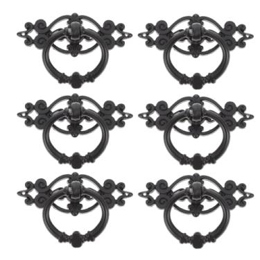 Imagem de 6 Unidades Puxador De Gaveta Puxadores De Cômoda De Cômoda Alça De Botão De Vintage Móveis Retrô Puxadores De Gaveta Retrô Antiga Antiguidade Liga De Zinco Armário