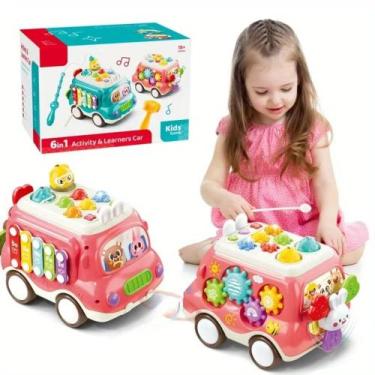 Imagem de Brinquedo De Carro De Ônibus Musical Iluminado 6 Em 1 Infantil Com Jog