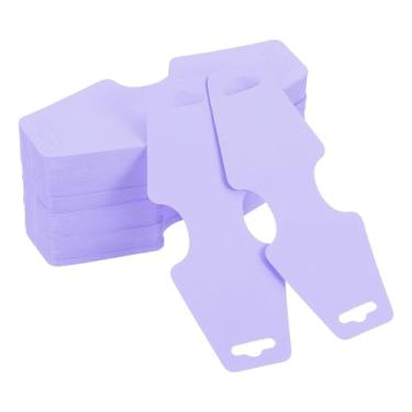 Imagem de PATIKIL 200 peças de cartões de exibição de colar e pulseira, porta-cartões em branco, embalagem de joias para pendurar colares, gargantilhas, brincos, acessórios de faixa de cabelo (roxo claro, 12 x