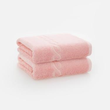 Imagem de Toalha de mão de algodão egípcio superior 78 x 50 cm, rosa, conjunto de 2 peças, corrente rosa