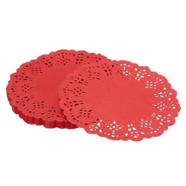 Imagem de YELARXI Doilies de papel, papel rendado, descartáveis, redondos, modernos, decorativos, volumosos, 14 cm, adequado para bolos, sobremesas, artesanato, grelhados, fritos, utensílios de mesa (pacote com