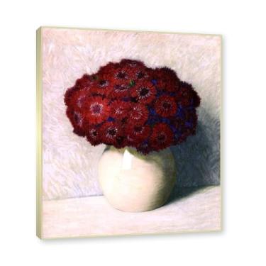 Imagem de NHLDZYH Moldura dourada champanhe. Impressões de artistas famosos, (Asters) por Hans Emmenegger, reprodução de impressões em tela de paisagem pôster para decoração de casa. 40 x 48 cm-15,7 x 18,9 pol