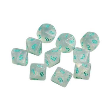 Imagem de Ink Colorido D10 RPG Dados Poliédricos 0-9 Fonte Retro Estilo Fantasia