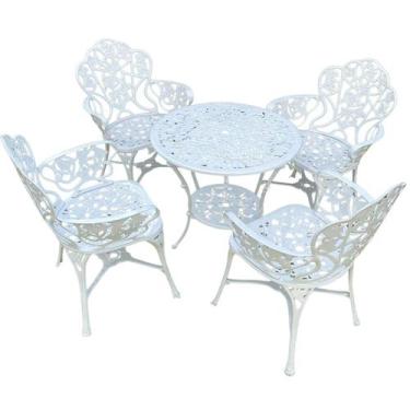 Imagem de Conjunto Nova Hera Alumínio Fundido com Mesa Redonda Jardim Área Exter