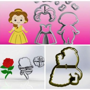 Imagem de Cortador Kit Princesa Bela Modular Tamanho 6cm