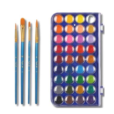 Imagem de Mr. Pen- Watercolor Paint Set, 40 pcs, 36 Colors, Watercolor Paints, 4 Brushes, Non-Toxic Watercolor Paint, Portable Watercolor Set, Water Colors for Adults, Kids