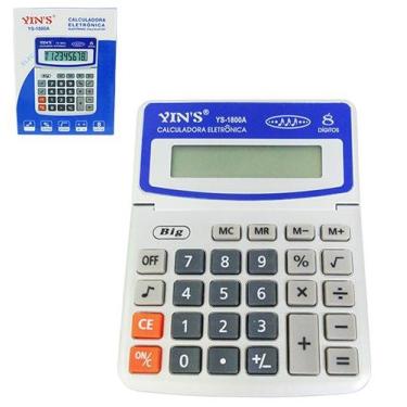 Imagem de Calculadora eletronica 8 digitos com som a bateria 14,7x11,5cm - YINS/
