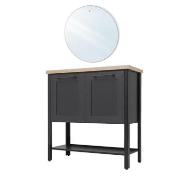 Imagem de Aparador Buffet Ditália Com Espelho 2 Portas Bn-02 Preto