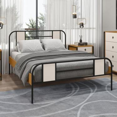 Imagem de Cama de Casal Sevilha Preto/Natural/Off White - Art Panta