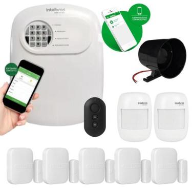 Imagem de Kit Alarme Sem Fio Intelbras 5 Magnéticos, 2 Infravermelhos e Sirene
