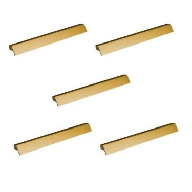 Imagem de Kit 5 Puxador Moveis Ken Dourado Matte Fosco 128Mm Zen