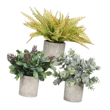 Imagem de XLWLLNJ 3Pcs Pequenas Plantas Falsas Mini Plantas Artificiais em Vasos Plantas Falsas em Vaso para Interior, Style M