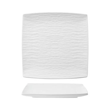 Imagem de Prato retangular fosco de cerâmica japonesa utensílios de mesa criativos simples - prato quadrado de 28 cm - branco