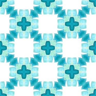 Imagem de Quadro Decorativo com Estampa Watercolorsummer Ethnic Border Green 40 x 40 Papel 2 unidades