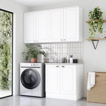 Imagem de Lavanderia Modulada 03 Peças com Tampo Emily Espresso Móveis