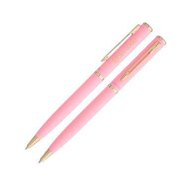 Imagem de Caneta Personalizada Presente Crown Capricci Luxo Esferográfica Nome Logo Gravação Laser (Rosa)