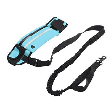 Imagem de Acouto Dog Running Leash Belt Saco de Mãos refletidas- Coloque Elástico da Trela para Aventuras Ao Ar Livre Com Bolso de Armazenamento (Azul)