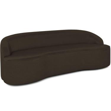 Imagem de Sofá 4 Lugares Curvo Sala de Estar Living Lótus D02 Corino Marrom 280 cm C-34 - Lyam