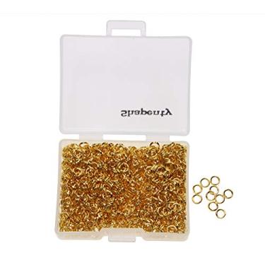 Imagem de Shapenty 1000 peças, banhado a prata, argolas abertas de ferro, conectores a granel para brincos de artesanato faça você mesmo, colar com pingente, gargantilha, joias, descobertas e acessórios de corrente de chaveiro, Gold, 4mm, 1