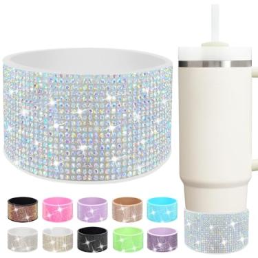 Imagem de Bota de silicone com strass para Stanley Quencher de 850 g, protetor de silicone antiderrapante para Qunercher Pro Tour Flip 300z, acessórios de copo para garrafas de água com base cilíndrica