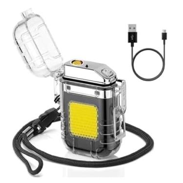 Imagem de Isqueiro Elétrico Recarregável USB com Luz LED Portátil para Viagens (1 PCS)
