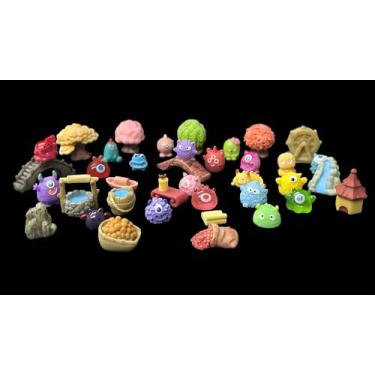 Imagem de Pequenos enfeites de monstro de resina, conjunto de estatuetas em miniatura, enfeites fofos para fazer garrafas, faça você mesmo, aquário de peixes, decoração de artesanato de paisagem, 40 peças