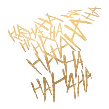 Imagem de Generic Decalque refletivo de para-choque dourado quadrado padrão Hahaha adesivo refletivo para carro decoração personalizada corpo ou porta do veículo