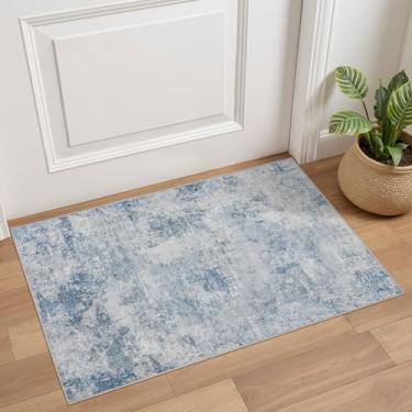 Imagem de Tortania Tapete de área lavável 5 x 7 cm - Tapetes neutros abstratos modernos para ambientes internos macios e finos tapetes antiderrapantes para entrada, porta da frente, sala de estar, quarto