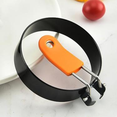 Imagem de Anel de ovo redondo para café da manhã molde doméstico redondo para cozinhar ovos anéis laranja